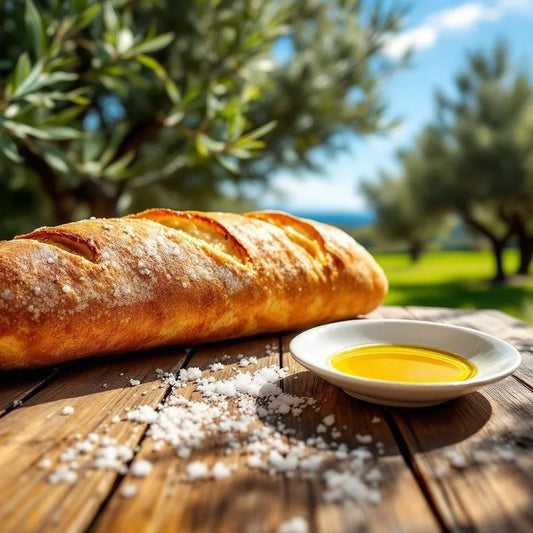 Knuspriges Baguette mit Olivenöl