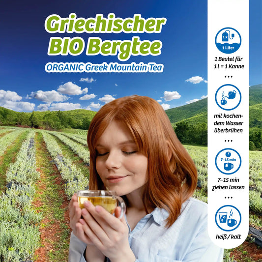 Frau trinkt genüsslich Tee