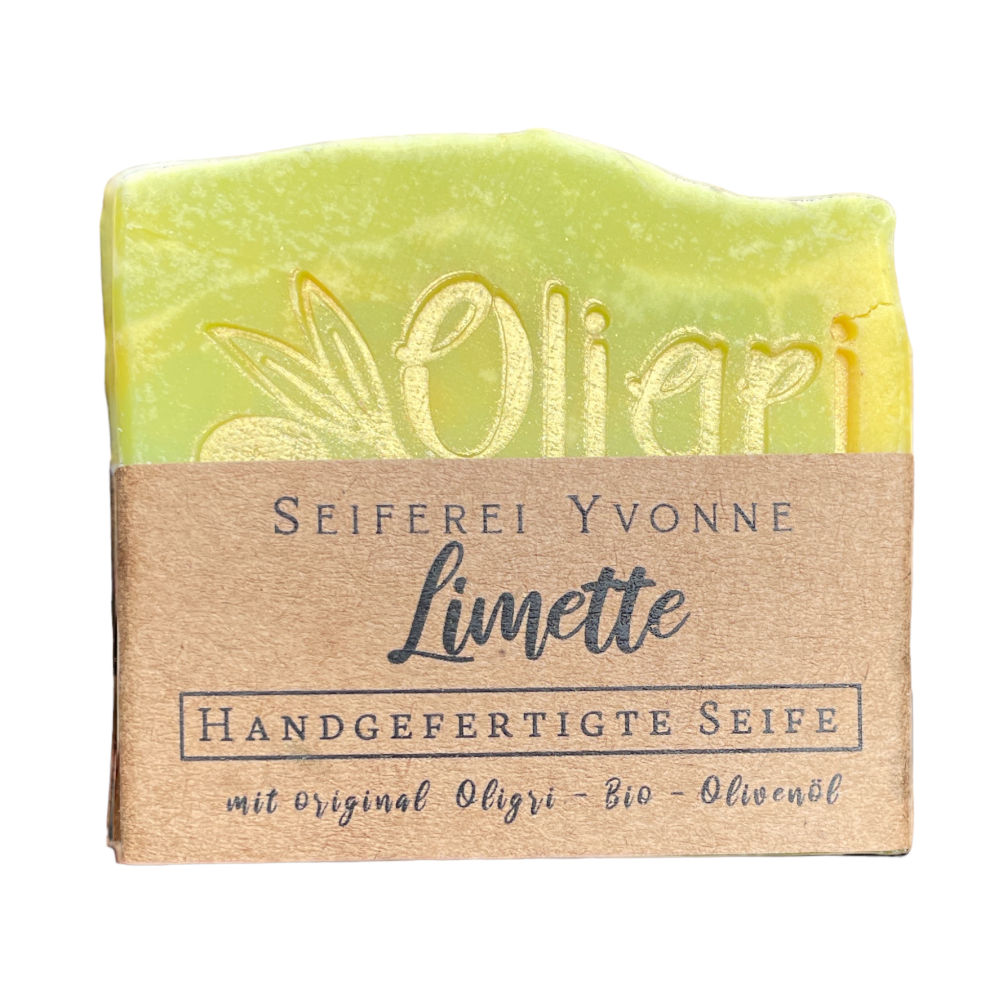 Handgemachte Limettenseife mit Oligri Bio Olivenöl