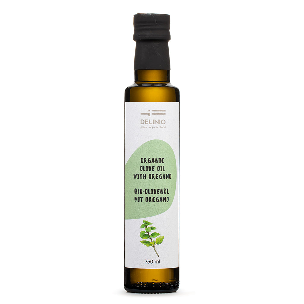 Delinio Bio-Olivenöl mit Oregano 250ml