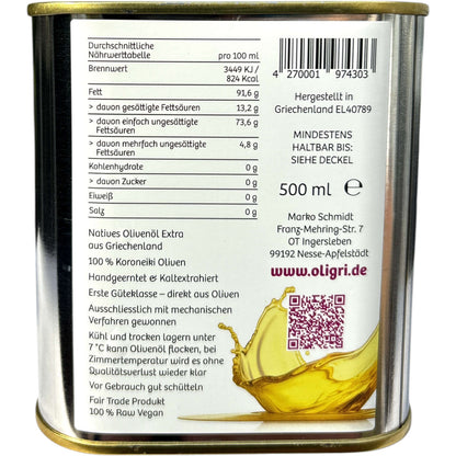500 ml Oligri Kanister Rückseite