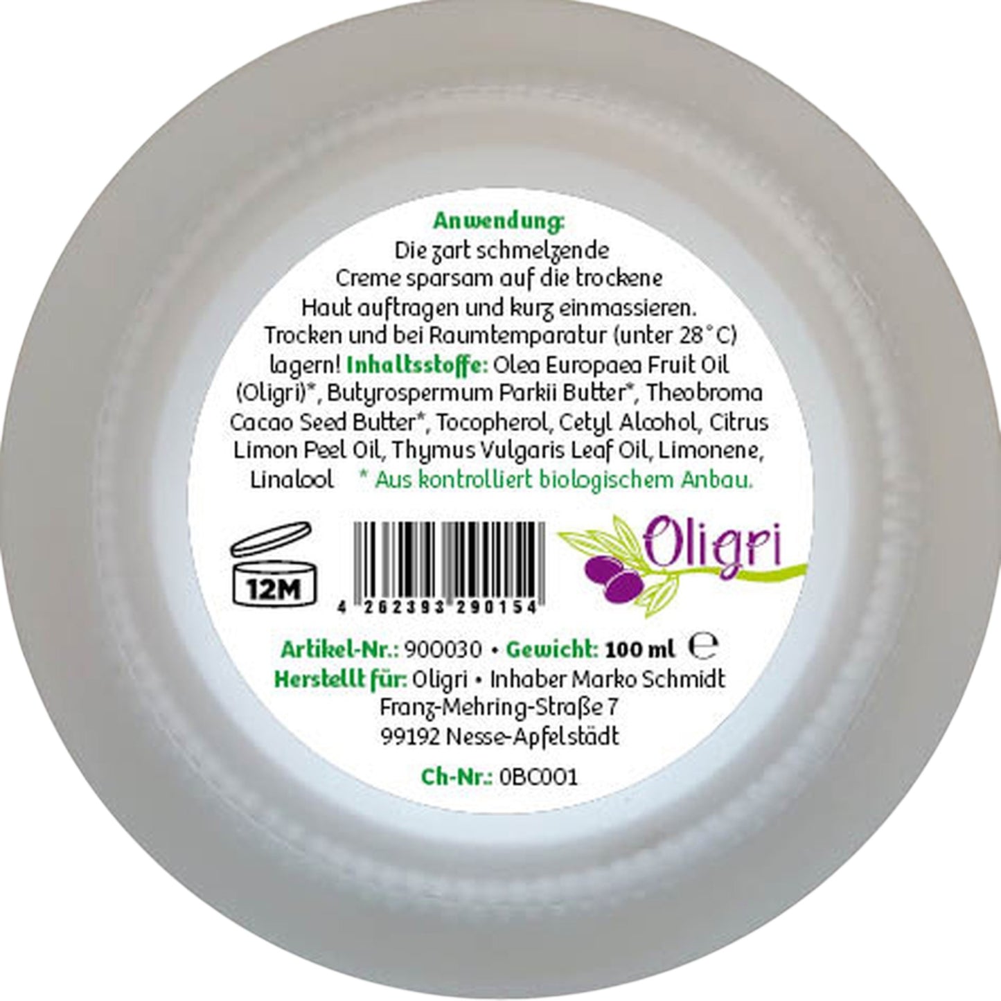 Oligri Bodycreme Anwendung