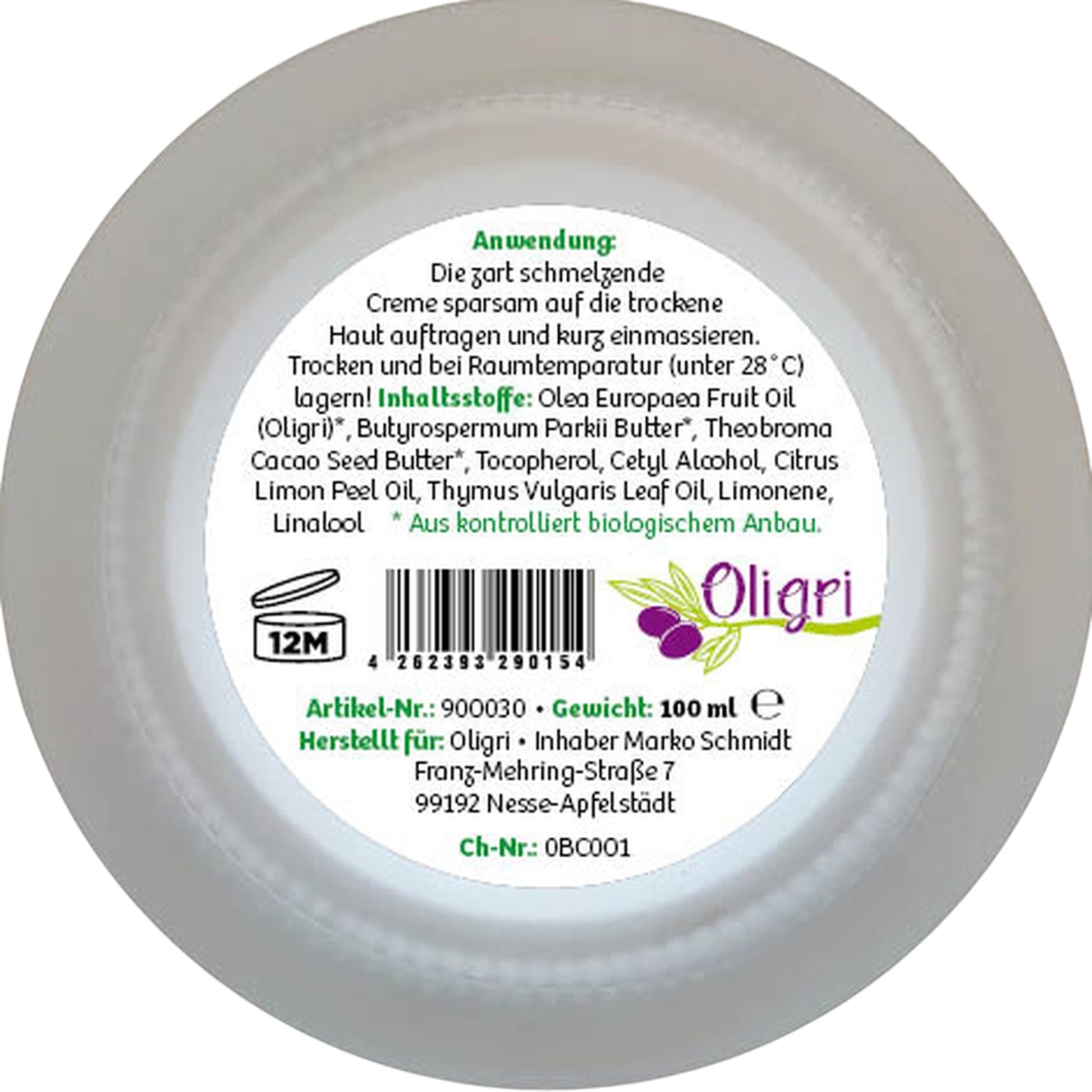 Oligri Bodycreme Anwendung
