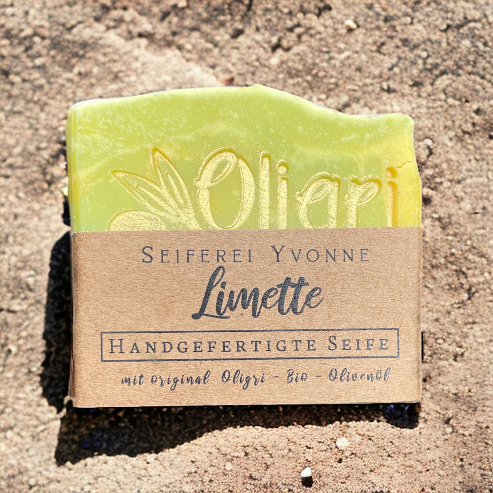 Handgemachte Limettenseife mit Oligri Bio Olivenöl